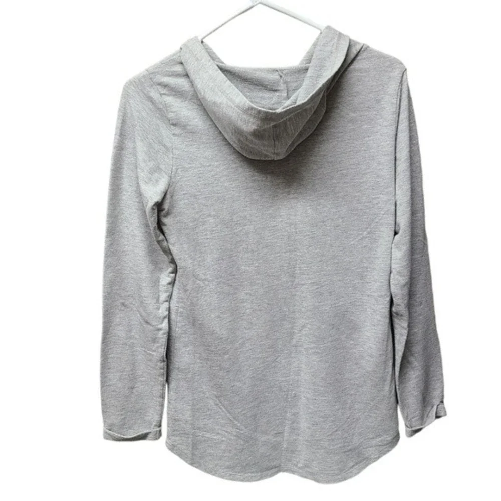 Justice girls glitter hooded grey long sleeve top size 16